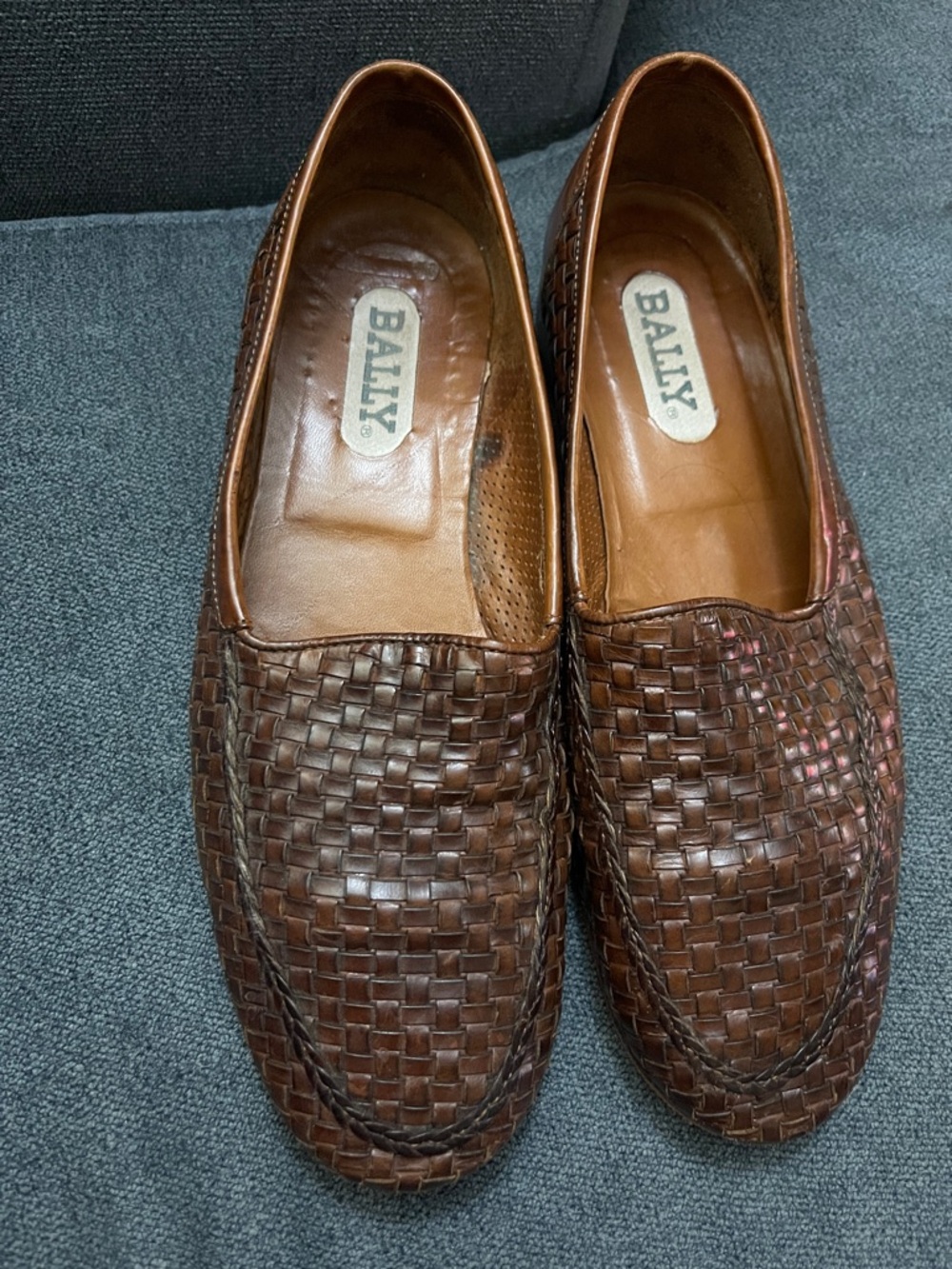 Vintage Bally Brown Leather Loafers Dress Shoes Mens 8-9 (see measurements)